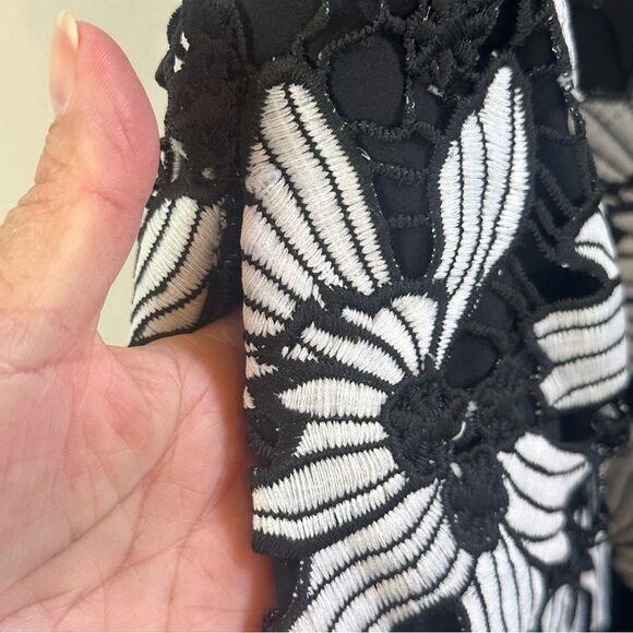 RACHEL Rachel Roy Black and White Floral Mini Dress - Picture 14 of 15